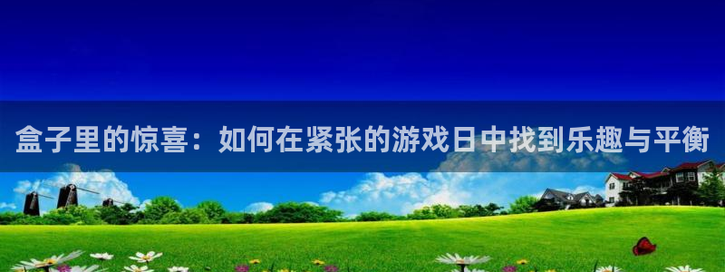 完美电竞平台进不去:盒子里的惊喜:如何在紧张的游戏日中找到乐